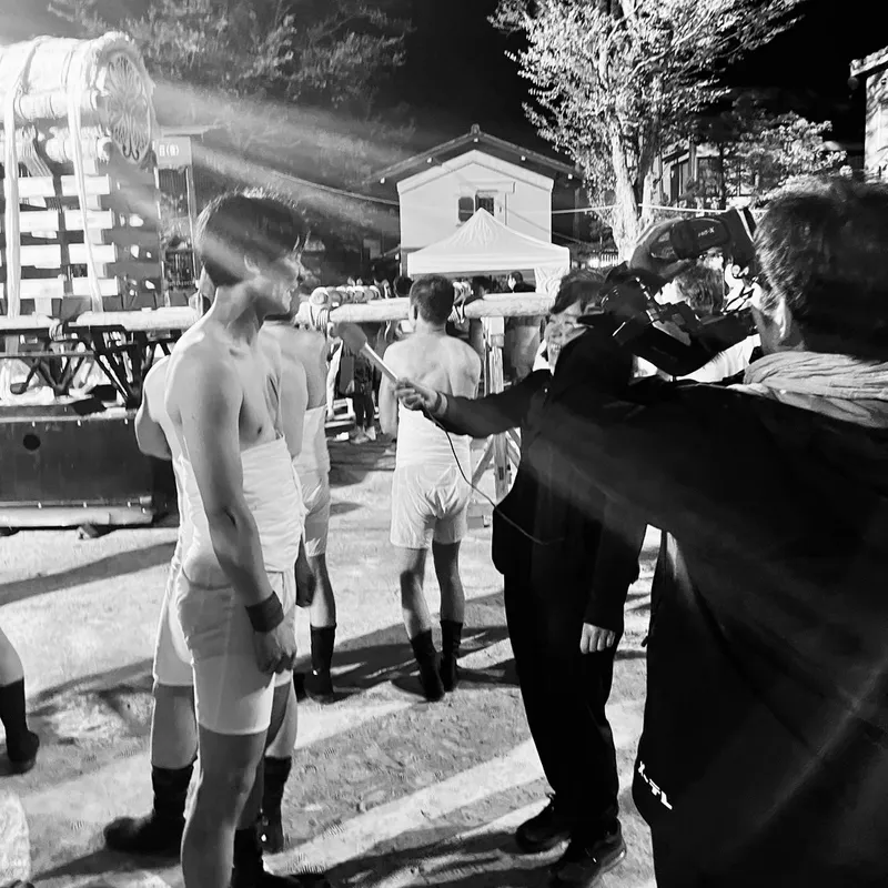 取材される様子