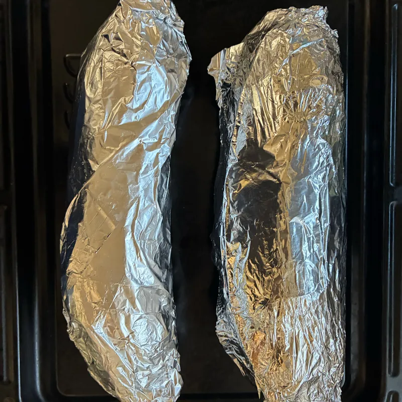 アルミホイルで包んだ状態